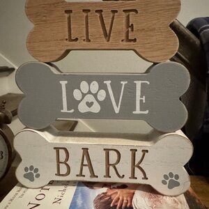 Hobby Lobby Dog Bone Decor in Tan, Gray, and White